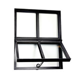 KempiQ Authentiek zwart stalen raam dubbel glas openklapbaar  B50xH60 cm