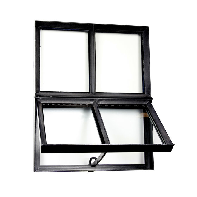 KempiQ Authentiek zwart stalen gevelraam openklapbaar B30xH40 cm