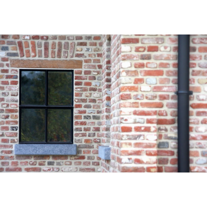 KempiQ Authentiek zwart stalen raam vast model met enkel glas B30xH30 cm