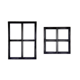 KempiQ Authentiek zwart stalen raam vast model met dubbel glas  B25xH25 cm