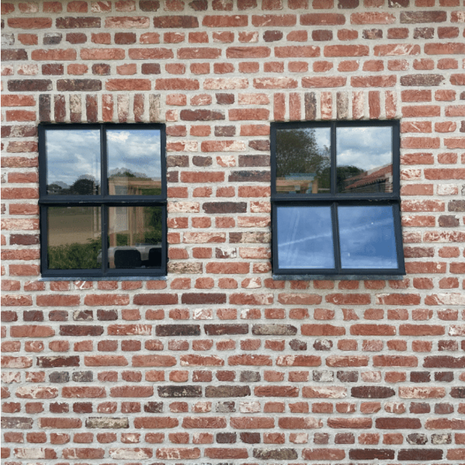 KempiQ Authentiek zwart stalen raam vast model met dubbel glas  B25xH25 cm