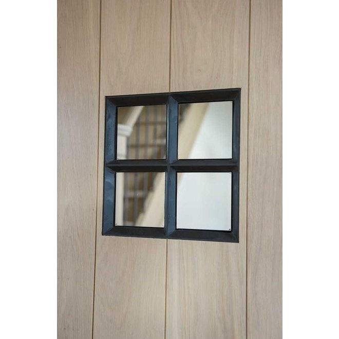 KempiQ Authentiek zwart stalen raam vast model met dubbel glas  B25xH25 cm