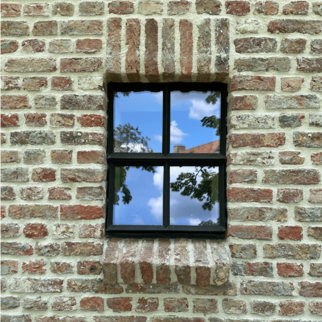 KempiQ Authentiek zwart stalen raam vast model met dubbel glas B30xH40 cm