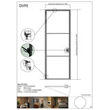 KempiQ Metaal Design stalen binnendeur met scharnieren en incl. roedes