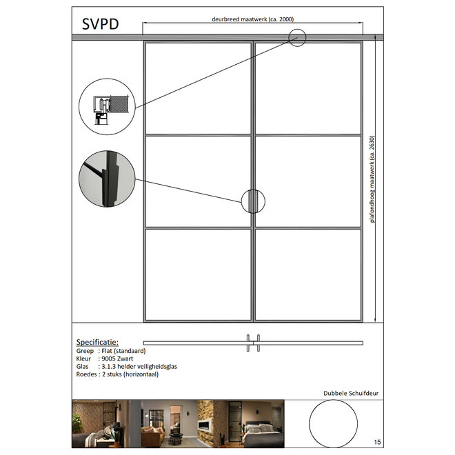KempiQ Metaal Design stalen pui met dubbele schuifdeur