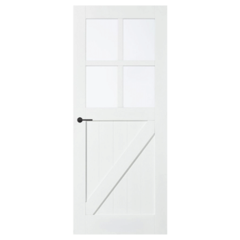 Binnendeur SK9 stomp wit gegrond met glasvenster Binnendeur SK9 stomp wit gegrond met glasvenster