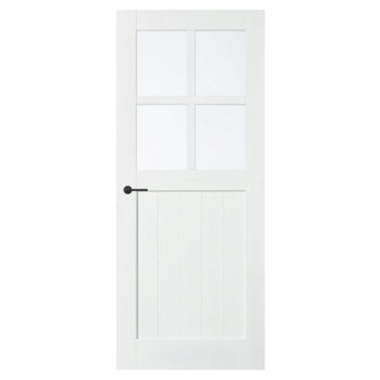Binnendeur SK7  stomp wit gegrond met glasvenster Binnendeur SK7  stomp wit gegrond met glasvenster