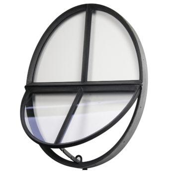 Stalraam zwart ossenoog dubbel glas H51xB40 opengaand Stalraam zwart ossenoog dubbel glas H51xB40 opengaand