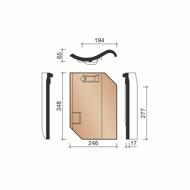 Wienerberger Dakpan Oude Holle 451 vieilli blauw gesmoord per stuk