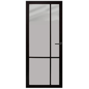 Industriële staallook Asti deur stomp zwart incl. getint glas