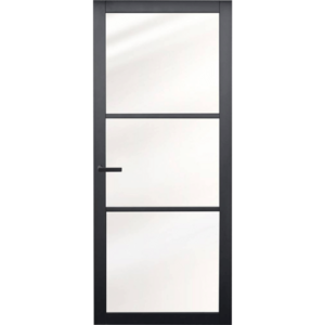 Industriële staallook stompe deur zwart gegrond incl. gelaagd glas