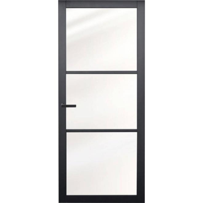Austria Industriële staallook stompe deur zwart gegrond incl. gelaagd glas