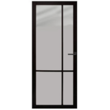 Austria Moderne Industriële staallook stompe deur zwart incl. gelaagd getint glas