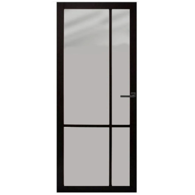 Austria Moderne Industriële staallook stompe deur zwart incl. gelaagd getint glas