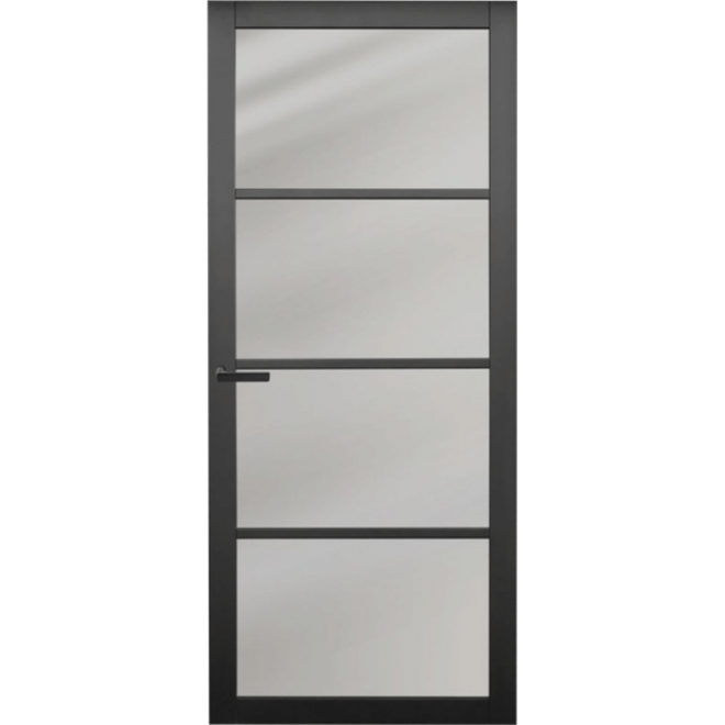 Austria Industriële staallook binnendeur stomp zwart gegrond incl. gelaagd getint glas