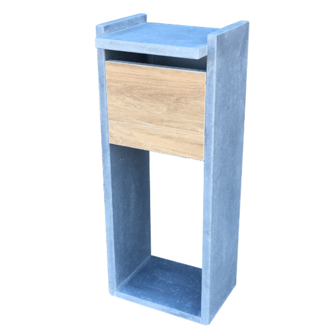 KempiQ Belgische Arduin Woodlook brievenbus vrijstaand model 6