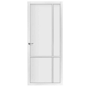 Binnendeur stomp blank glas SSL 4057 wit gegrond Binnendeur stomp blank glas SSL 4057 wit gegrond