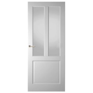 Klassiek houten binnendeur WK6552 glas stomp wit gegrond
