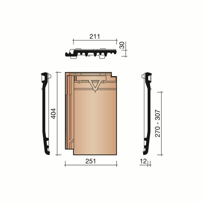 Wienerberger Wienerberger Keramische dakpan vlakmodel type Datura per pallet