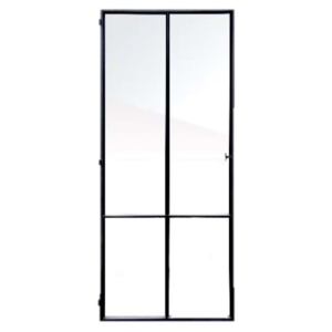 Design deur zwart Staal 4-vaks verdeling en glasvenster