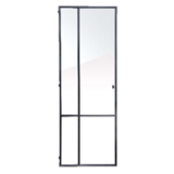 KempiQ Design deur zwart Staal 4-vaks Asymmetrische verdeling en glas