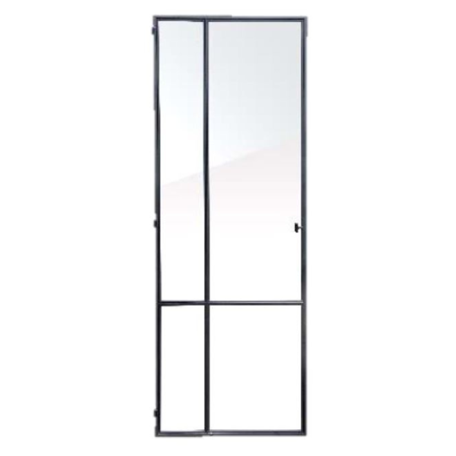 KempiQ Design deur zwart Staal 4-vaks Asymmetrische verdeling en glas