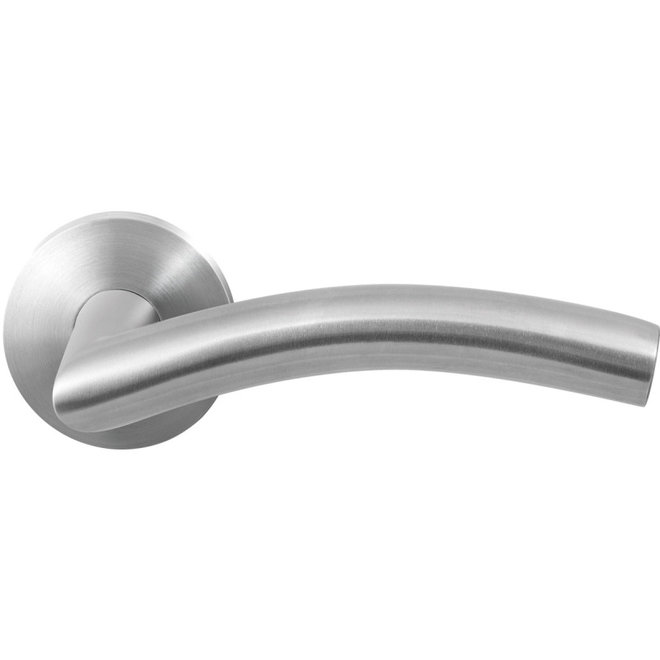 KempiQ Industrieel deurbeslag geborsteld RVS op ronde rozet per paar