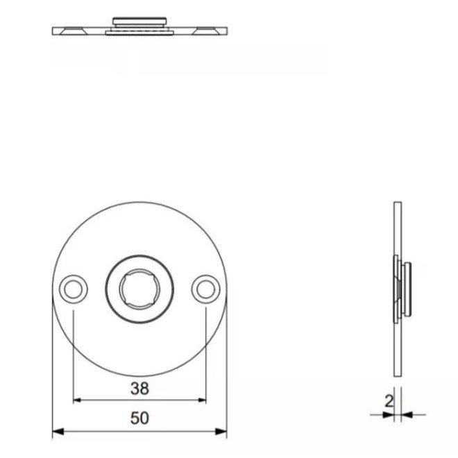 KempiQ Ronde Click Rozet RVS mat geborsteld links/rechts voordeurbeslag