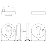 KempiQ SKG 3 cilinderrozetset zwart met kerntrekbeveiliging set van 2
