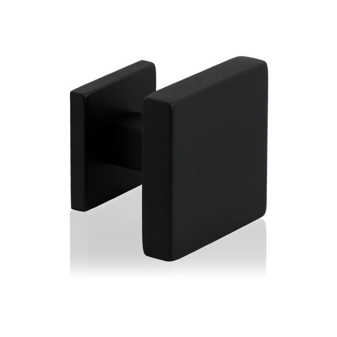 KempiQ Voordeurknop vierkant model mat zwart gecoat 70x70mm