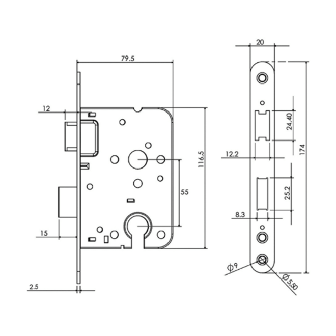 KempiQ Cilinderslot Nemef 1200 voorplaat wit