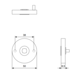 KempiQ Ronde Click Rozet RVS mat geborsteld links/rechts voordeurbeslag