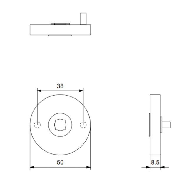 KempiQ Ronde Click Rozet RVS mat geborsteld links/rechts voordeurbeslag