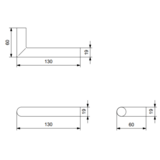 KempiQ Industrieel achterdeurbeslag RVS mat zwart L-model haaks 19mm