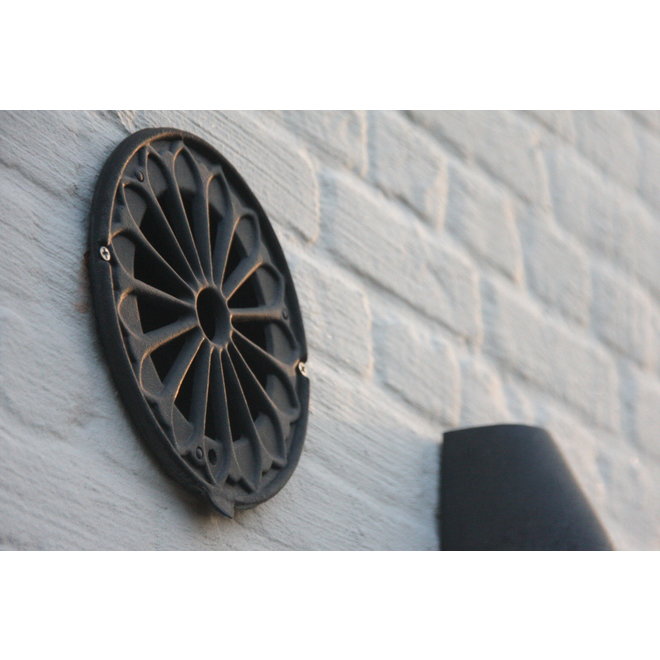 KempiQ Gegoten aluminium verluchtingsrooster Rond zwart gecoat 150mm
