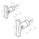 Dauby Authentieke deurgreep vlindermodel 45mm per stuk