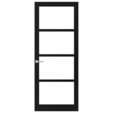 Austria Industriële staallook binnendeur stomp zwart incl. glas   - Easy fix
