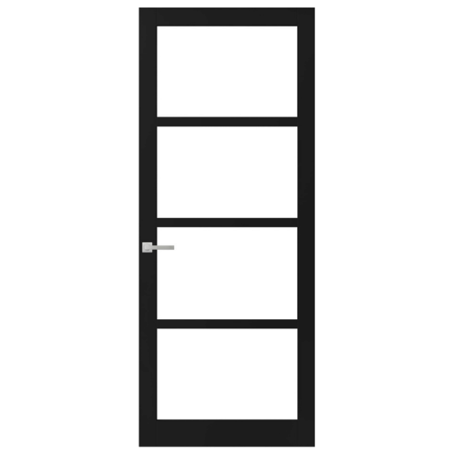 Austria Industriële staallook binnendeur stomp zwart incl. glas   - Easy fix