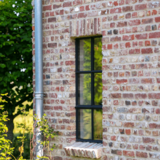 KempiQ Authentiek zwart stalen raam vast model dubbel glas B55xH100 cm