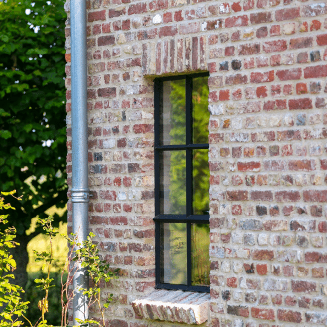 KempiQ Authentiek zwart stalen raam vast model dubbel glas B55xH100 cm
