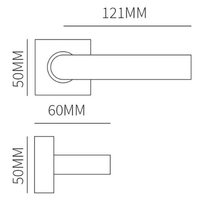 KempiQ Design deurklink Sara (set van 2) getrommeld messing op vierkant rozet