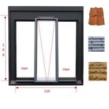 KempiQ Stalen dakraam 100x110 cm zwart met HR++ glas thermisch onderbroken