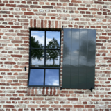 KempiQ Authentiek zwart stalen raam vast B55xH100 cm enkel glas