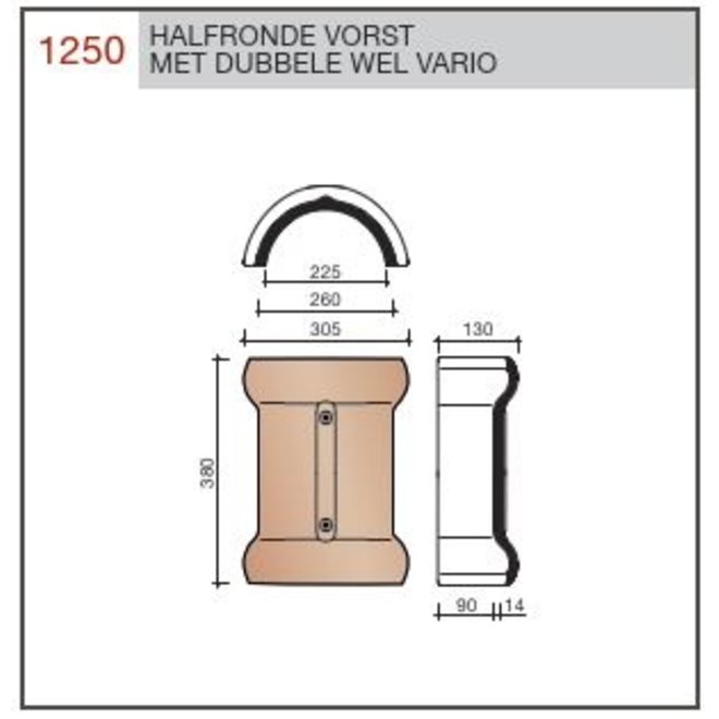 Wienerberger Wienerberger halfronde vorst dubbele wel vieilli blauw
