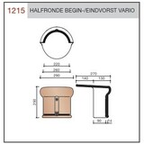 Wienerberger Wienerberger Begin / eindvorst halfrond vieilli blauw gepatineerd