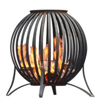 Vuurkorf Ø 95 cm zwart gecoat staal Large