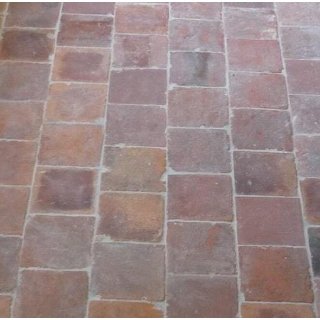 KempiQ Antieke estrikken rood bruin genuanceerd 16x16 / 20x20 cm per m2