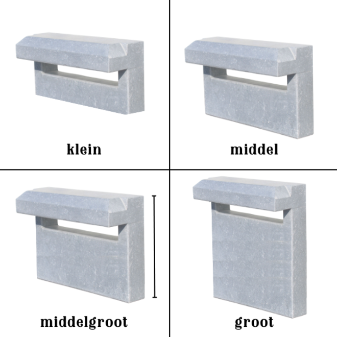 KempiQ Voordeelset Hardstenen inbouw brievenbus 3 met doorvoerbox