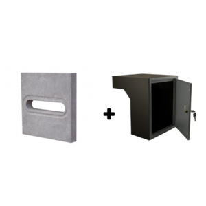 Voordeelset Hardstenen inbouw brievenbus 4 met doorvoerbox