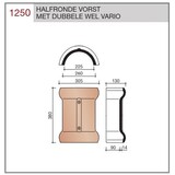 Wienerberger Wienerberger halfronde vorst 1200 dubbele wel zwart satinet